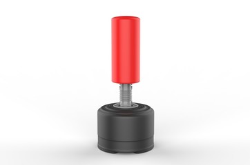Blank Freestanding Punch Bag For Branding And Mock Up, 3d render illustration.
