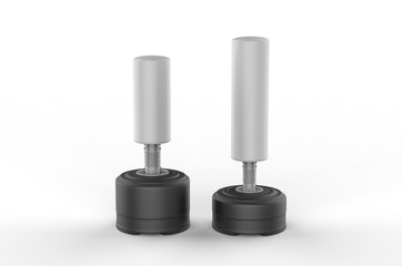 Blank Freestanding Punch Bag For Branding And Mock Up, 3d render illustration.