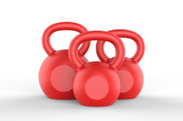 Blank Kettle bell Weight For Branding. 3d render illustration.