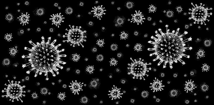 Black and White Pattern Texture Background Virus Coronavirus 