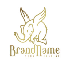Elephant cute logo design