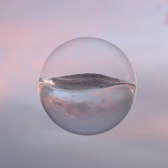 sea wave in a glass sphere