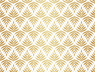 Vector hand drawn leaves seamless pattern. Abstract trendy floral background. Repeatable texture.