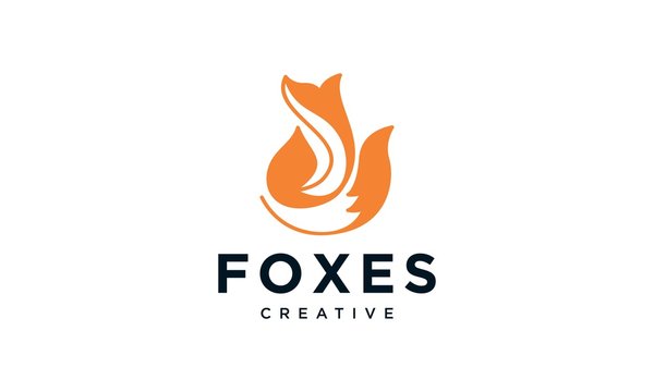 unique fox logo illustration