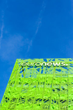 Euronews Brand Logo On Its Headquarter Building