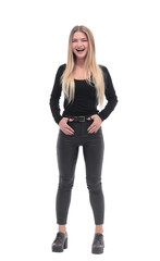 Fototapeta premium in full growth. portrait of stylish young woman