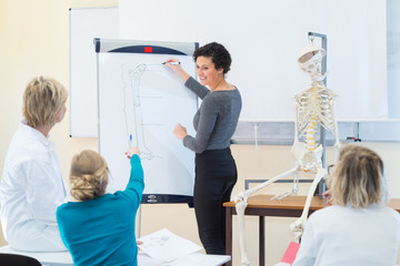 portrait of teenagers on biology lesson