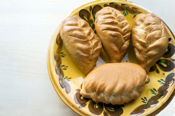 Fresh pies on a platter