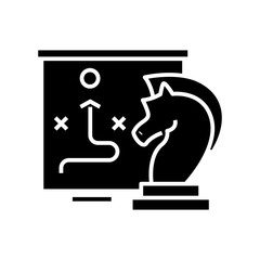 Scheme plan black icon, concept illustration, vector flat symbol, glyph sign.