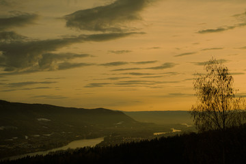 View from the mountain called Spiralen in Drammen, Norway.