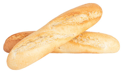 baguette isolated on white background. With Clipping Path