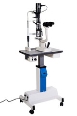 Portable operation surgical microscope isolated on white