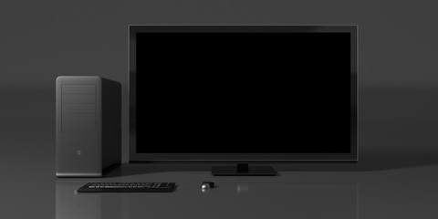 black computer on a black background