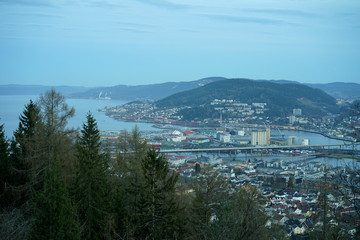 View to the city from the local place with name Sparalen.