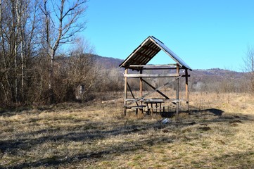 picnic lodge in the garden