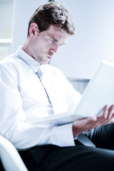 Businessman in a modern office building