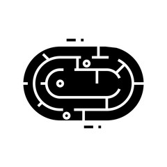 School game black icon, concept illustration, vector flat symbol, glyph sign.