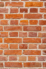 Texture of old red brick wall.