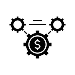 Settings black icon, concept illustration, vector flat symbol, glyph sign.