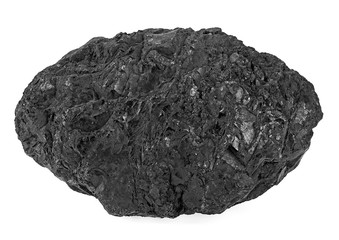 Natural black hard coal isolated on white background