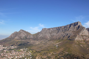 Sicht auf den Tafelberg vom Signal Hill, Kapstadt, Western Cape, Südafrika