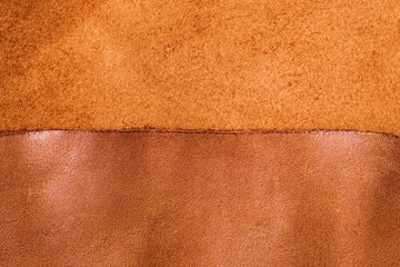 Brown leather.Natural leather texture. Brown  leather combination background.Smooth and matte...