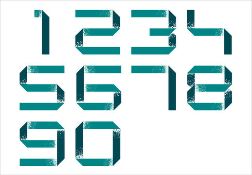 Grunge Dual Color Paper Ribbon Numbers Set