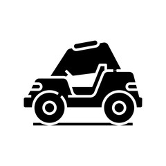 Service car black icon, concept illustration, vector flat symbol, glyph sign.
