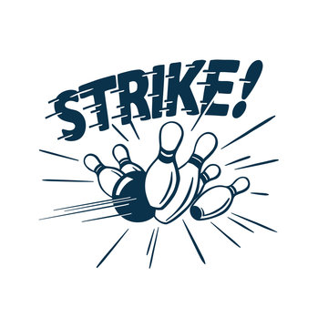 Vintage Style Clip Art - Strike! - Vector.