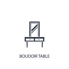 Boudoir table icon. Simple furniture element illustration.