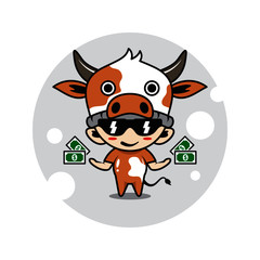 Cow mascot cute characters activity illustration