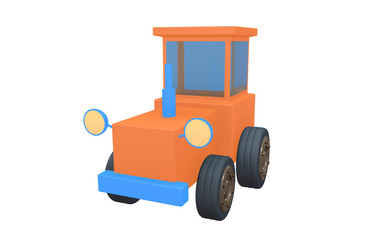 Naklejka premium Cartoon Tractor front 3d render