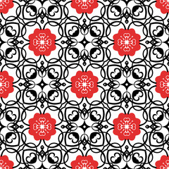 Vintage vector seamless flower pattern