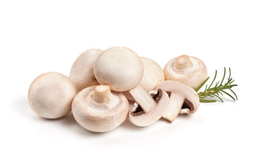 Fresh Champignon mushrooms, isolated on white background