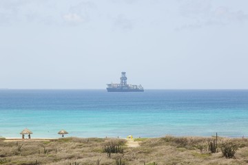 Amazing beauty Caribbean sea beach. Aruba island. Beautiful nature background.	