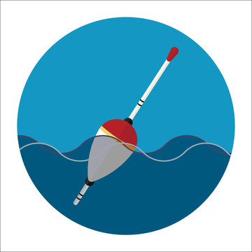 recommend clip art: float icon, fishing concept, waves float, flat style, vector image