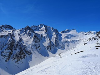 alps in winter near soelden