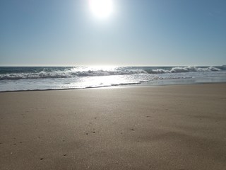 detail of asandy beach with ocean
