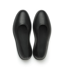 Top view of black rubber overshoe waterproof galoshes