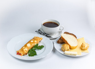 pancakes with sour cream and jam