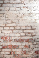 Textured old wall with brickwork. Vintage plaster. Texture and background for design works.