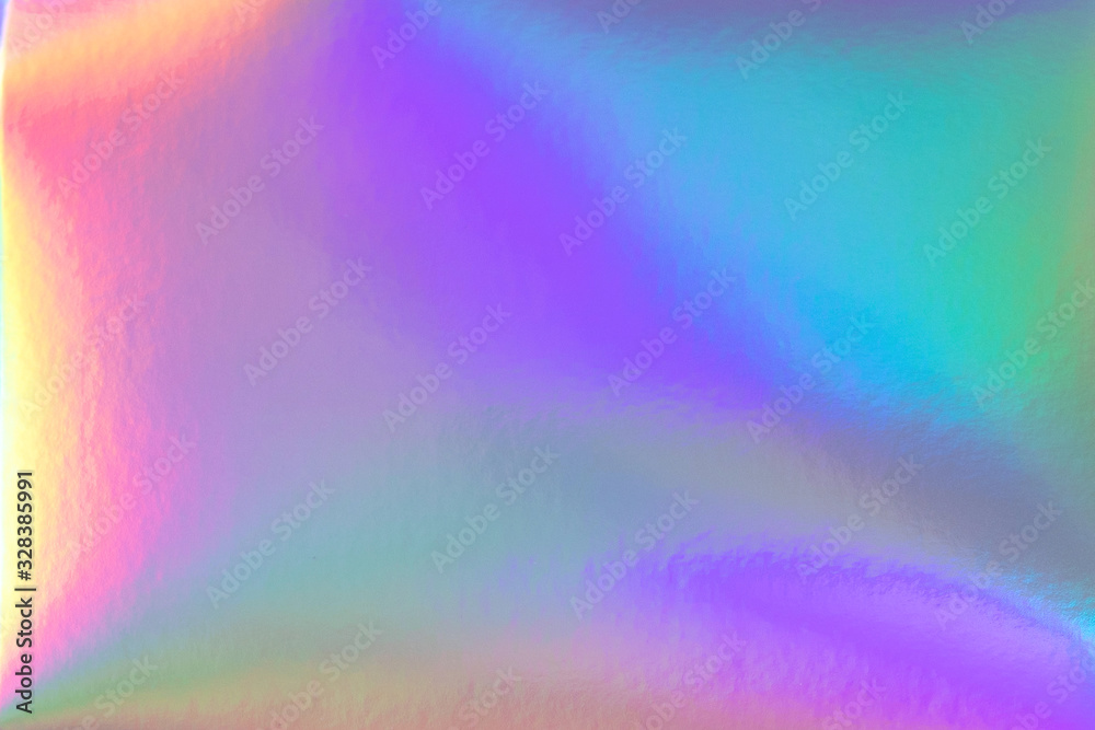 Aufkleber abstract trendy rainbow holographic background in 80s style. blurred texture in violet, pink and min