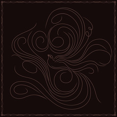 Illustration of floral bird