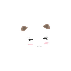 Baby panda face logo template. Baby panda face icon. Asian bear. Panda head isolated on white background