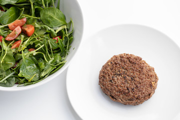 Close up of tasty beef patty