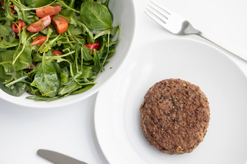 Close up of tasty beef patty