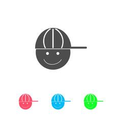Boy with cap icon flat.
