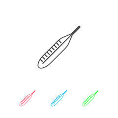 Medical thermometer icon flat.