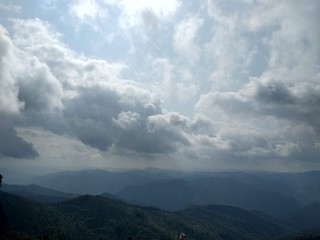 clouds over mountains