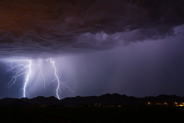 Fototapeta na wymiar Lightning and thunderstorm